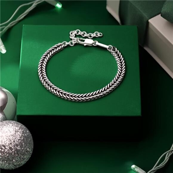 Chain Bracelets For Men - Premium Stainless Steel Mens Bracelet, Silver